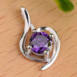 S925 Sterling Silver Pendants Necklaces Woman Jewelry Suspension DIY Chains Waterdrop Shiny Blue Purple Crystal Fashion Wholesales Gifts 1pc