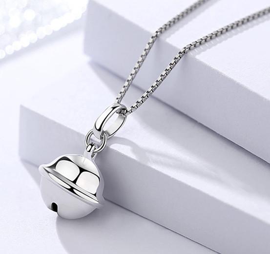 s925 Silver Pendants Women Man Unisex Small Bell Girls Jewelry Clock Smooth Slider Festival Children Gift Fashion Sport Casual 10x18mm 1pc