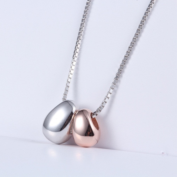 pendants necklaces original 925 sterling silver jewelry for woman waterdrop slider two beads box chains gift fashion office lady gifts 1pc