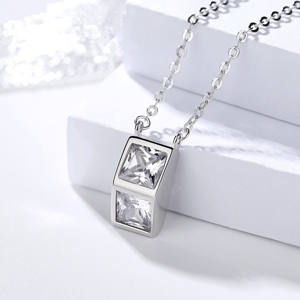 geometry necklaces woman jewelry girl lady s925 silver ornaments choker short thin chains fashion casual send wife compatible with world 1pc