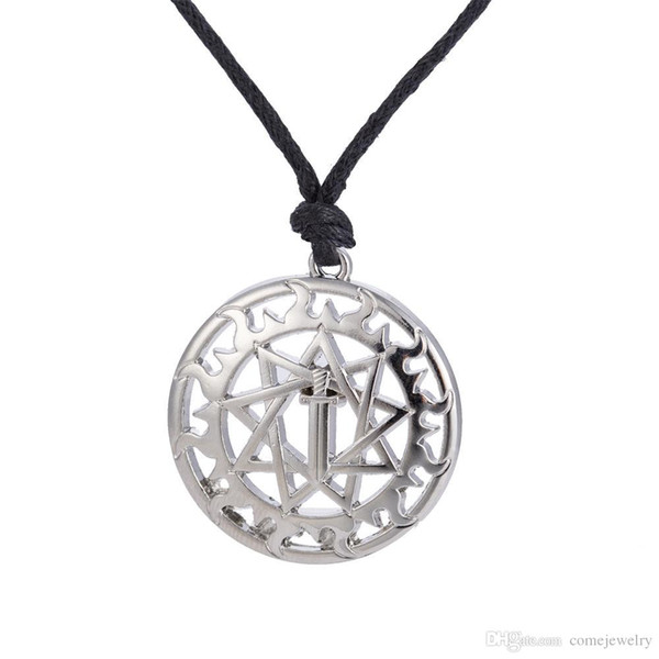 Slavic Talisman Sword In Circle Charm Supernatural Pentagram Sun And Star Necklace Sword Russian Style Amulet Pendent Necklace