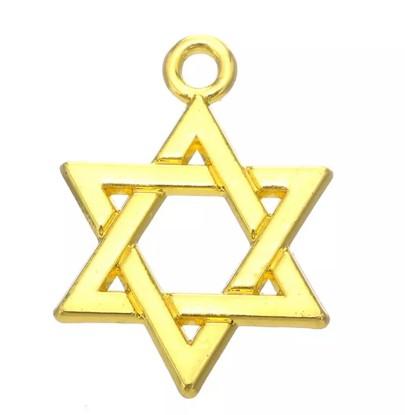 Drop Shipping 18K Gold Plated The Star of David Religious Charms for Jewelry Making