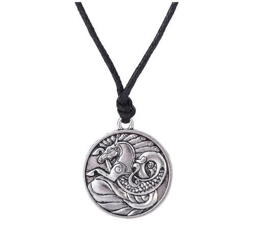 Seahorse Tibetan Silver Pendant Nautical Jewelry Necklaces Male Irish Amulet Symbols Rope Animal Necklace