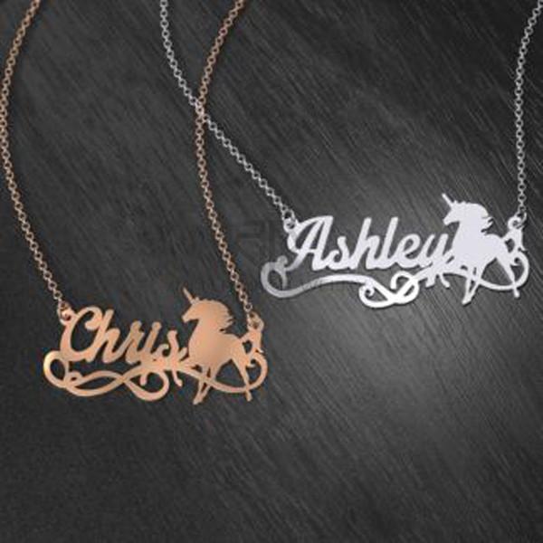 One-of-a-kind Personalized Unicorn Name Pendant Necklace Stainless Steel a Must-have Addition to Your Jewelry Collection Name Jewelry