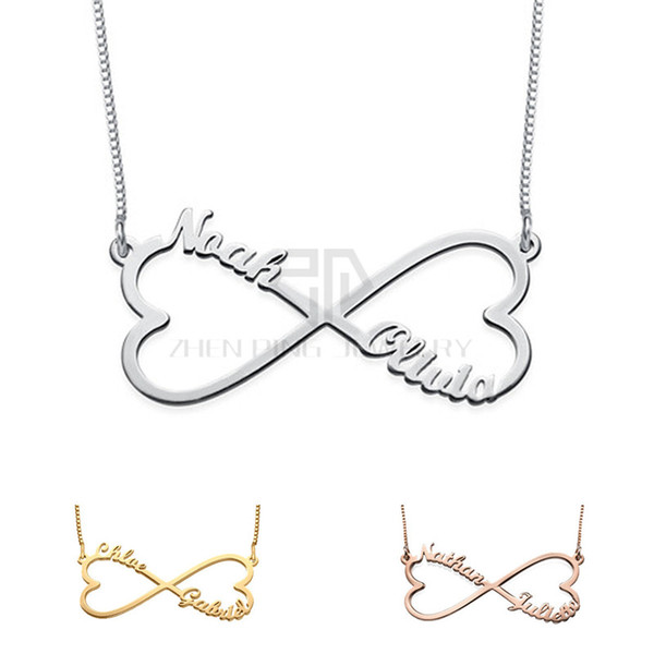 New Arrival Engraved Nameplate Heart Infinity Custom Name Necklace Gold color 316 Stainless Steel Pendant with the name Jewerly