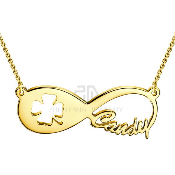 Personalized Infinity Name Lucky Clover Necklace 316 Stainless Steel Pendant Pet Paw Print Infinity Custom Name Necklace