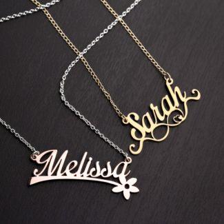 Stainless Steel Birthday Gift Personal Silver Delicate Name Necklace Customized Personalized Nameplate Pendant Stylized Name Necklace