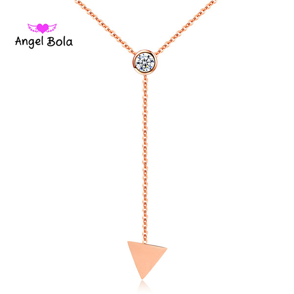 Simple Triangle Single Sweater Long Chain Necklace & Wild Individual Decorative Clothes Ethnic Pendant For Women