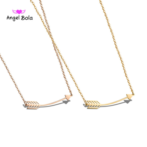 Wholesale Fashion Simple Gold rose gold One Direction Cupid's Arrow Necklaces & Pendants Accessories for Women Girlfriend Gifts