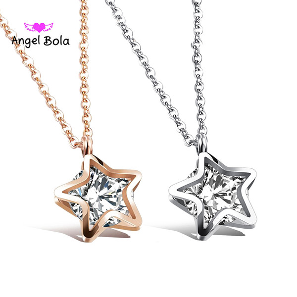 Top Quality Stainless Steel Star Pendant Choker Necklace for Women Geometric Bohemian Necklaces Chain fashion Jewelry