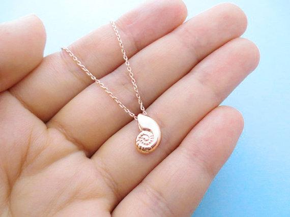 10PCS Cute 3D Seashell Necklace Conch Sea Shell Necklace Ariel Voice Ocean Beach Necklace Spiral Swirl Sea Snail Necklaces