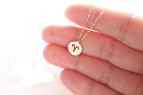 5PCS Ariel Aries Necklace Signs 12 Zodiac Constellations Necklace Horoscope Astrology Disc Goat Necklaces for Birthday Gift Coin Jewelry