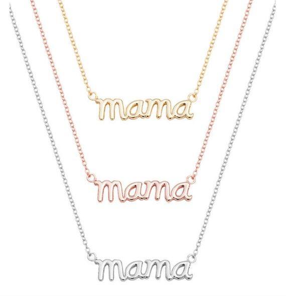 10PCS Small Mama Mom Mommy Letters Necklace Stamped Word Initial Love Alphabet Mother Necklaces for Thanksgiving Mother's Day Gifts