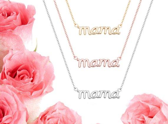 30PCS Small Mama Mom Mommy Letters Necklace Stamped Word Initial Love Alphabet Mother Necklaces for Thanksgiving Mother's Day Gifts