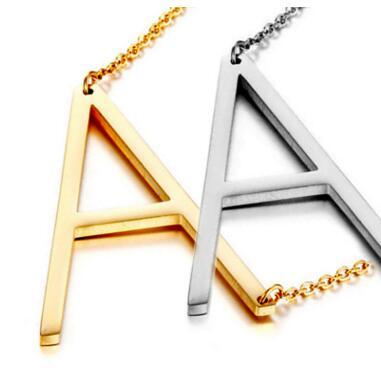 New Stainless Steel A-Z English Letter Necklace Silver Gold Initial Pendants Alphabet for Women Girls fashion Jewelry Gift