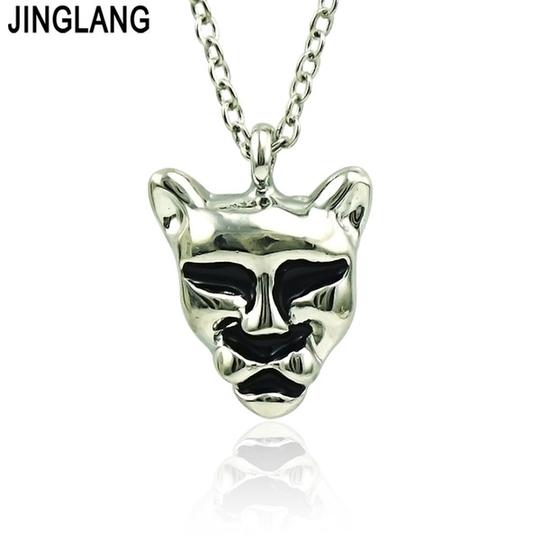 JINGLANG Brand New Fashion Pendants Necklace Link Chain White Rhinestone Heart Charms Necklace For Women Jewelry