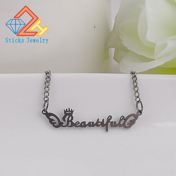 Beautiful Any Personalized Name Necklace Alloy Pendant Alison Font Fascinating Pendant 120Piece Can Custom Name Necklace