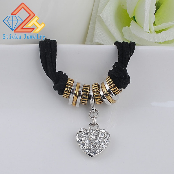 Crystal Heart Necklace Fashion Jewelry Love Vintage Necklaces for Woman Romantic