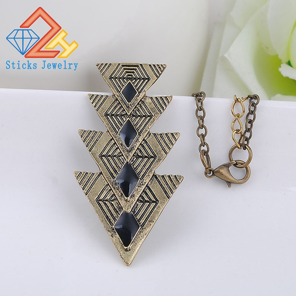 Vintage Necklace Pendant for Women Plated Bronze Geometric Arrow Shape Enamel Sexy Necklace Sticks Jwewlry