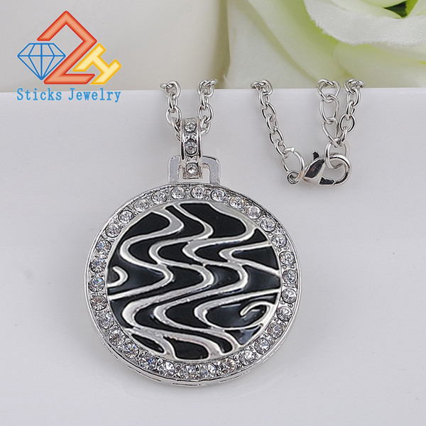 New Round Pendants Necklace Charms Crystal Charms Women Jewelry silver Plated Necklace DZ00045