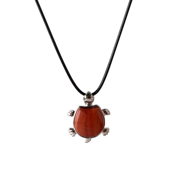 2017 Natural Red Carnelian Turtle Crystal Pendant Women Charka Healing Tortoise Jewelry Necklace 18