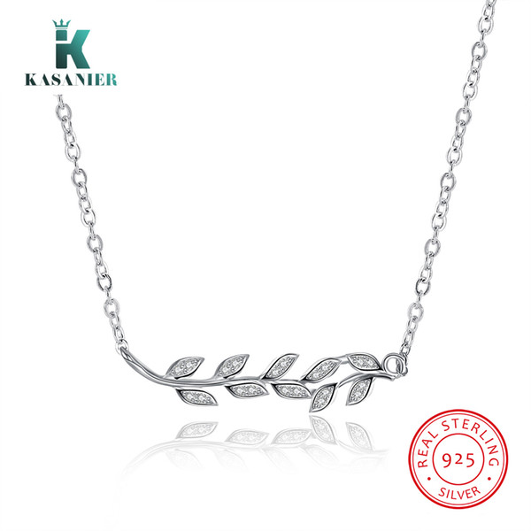 KASANIER S925 Sterling Silver Jewelry Beautiful Olive branch Zircon Set for for Women Necklace Jewelry for women jewelry gift