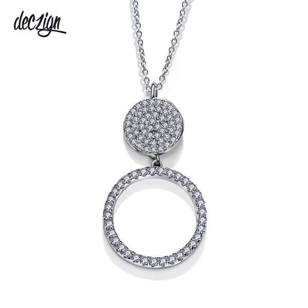 Deczign pendant chain necklace for women wholesale lot circle designer Fashion pendants jewelry white elegant necklaces & pendants SN04272