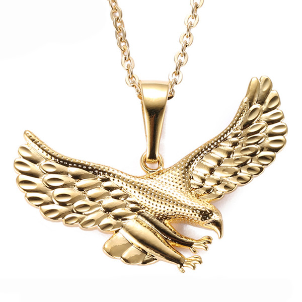 SAYYID new brand European and American hip hop rock fashion necklace golden eagle pendant necklace copper necklace in stock