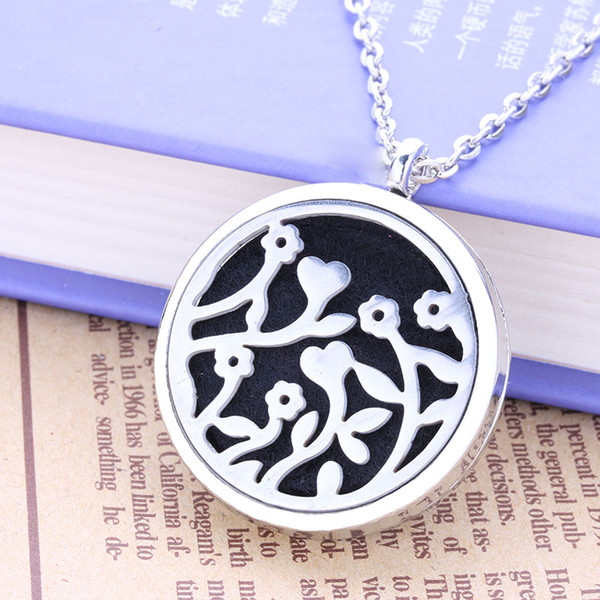 High quality silver love flower metal box pendant female charm necklace randomly send 1 felt mat factory direct HJ30