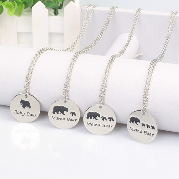 New Trendy alloy Mama bear necklace Warmly Mother's day Popular gift necklace pendant