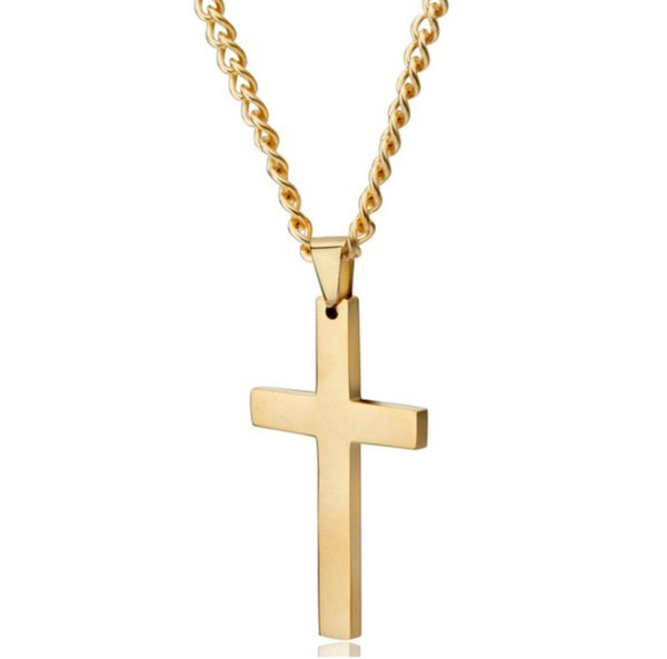 Man Pendant necklace Hip Hop Gold silver cross Pendant Jewelry mens necklace stainless steel with iced out chains stainless steel jewelry