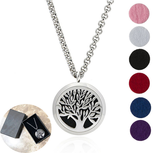 20 Styles Premium Aromatherapy Essential Oil Diffuser Necklace Locket Pendant, 316L Stainless Steel Jewelry with 24