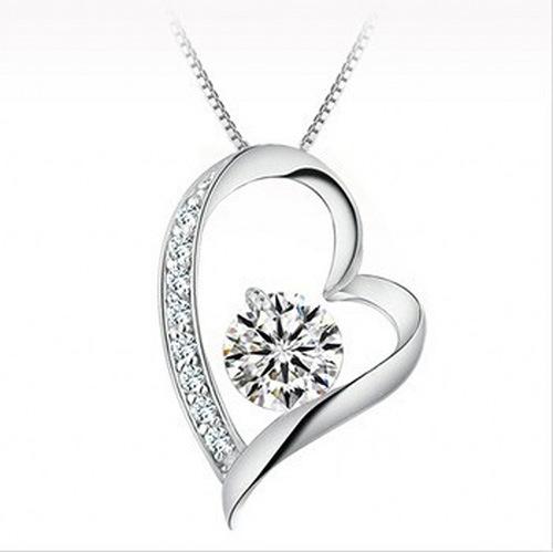 High quality Austrian crystal Diamonds Love Heart Pendant Statement Necklace Fashion Class Women Girls Lady Swarovski Elements Jewelry