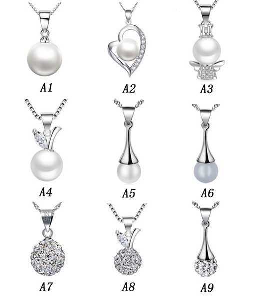 Long Pearl Pendants 925 Sterling Silver Necklaces Luxury Pearl Fashion Women Necklace Pendant Shambhala Ball Ladies Jewelry