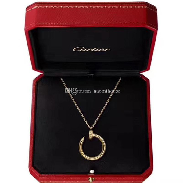 C necklace jewelry designer chains luxury brand C LOVE big nail pendant silver chain necklaces high quality original box