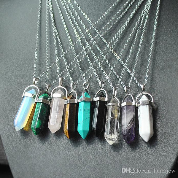 Necklace Gold Chain Silver Stainless Steel Jewelry Natural Stone Pendants Statement Chokers Necklaces Rose Quartz Healing Crystals Necklaces