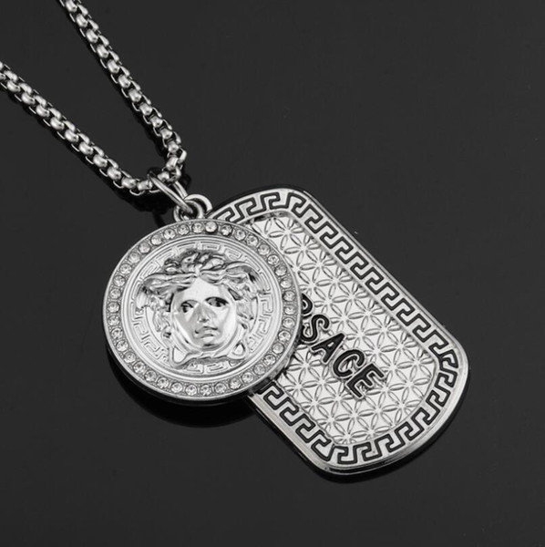 Mens Hip Hop Designer Jewelry Iced Out Silvery Plated Fashion Bling Bling Lion Head Pendant Men Necklace