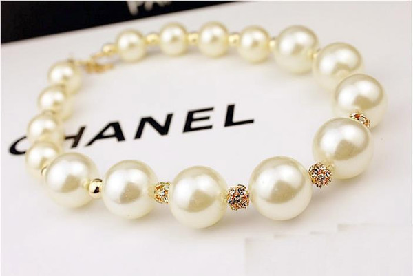 hot sale Wholesales designer jewelry big pearl necklace fashion Beaded CZ diamond Necklaces jewellery, free shipping