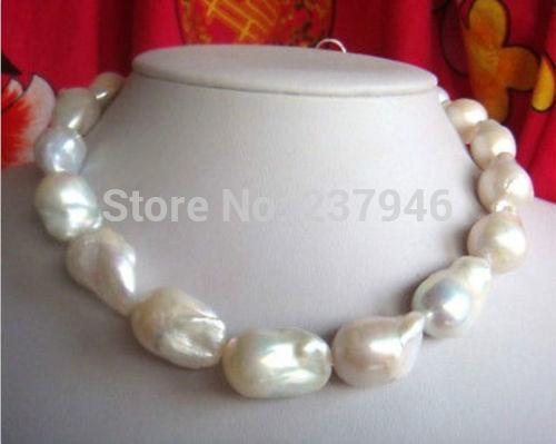 Real Fine Pearl Jewelry huge natural 20-25mm Australian south sea white pearls necklace 18inch 14K