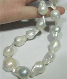 New Fine huge Pearls Jewelry 20-25MM SOUTH SEA WHITE BAROQUE PEARL NECKLACE 18