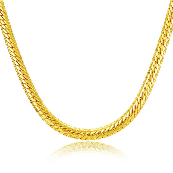 Fashion Jewelry 18K Gold Plated Necklace Women / Men's Jewelry Snake Chain Wholesale