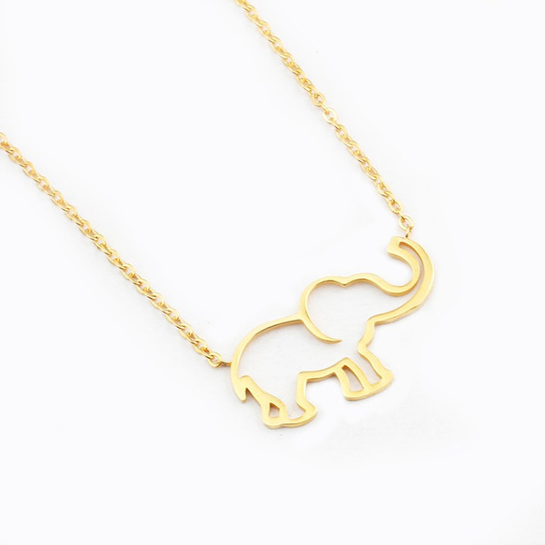 Collier Femme Stainless Steel Gold Chain Origami Elephant Pendant Necklaces For Women Gothic Jewelry Collares De Moda 2018 Kolye