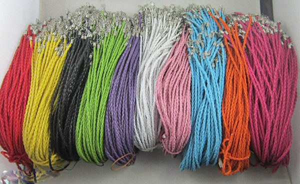 100pcs Mixed color Weave Leather Strands Necklaces Cords Women Strings Choker Necklace &Pendant Fit beads DIY Making Jewelry Accessories new