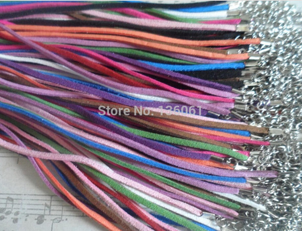 New Fashion Soft Velvet Cord Strands Necklaces Chains Lobster Clasps Wide chains String Necklaces Jewelry Gift Findings &Components 200pcs