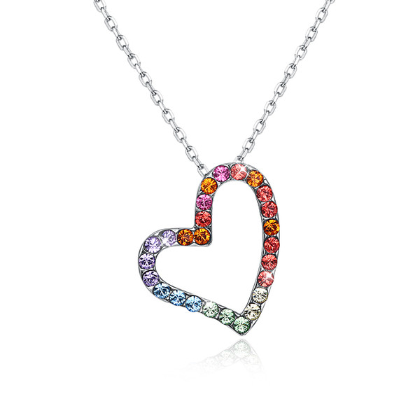 LEKANI from Swarovski element crystal S925 color heart-shaped necklace SVN306