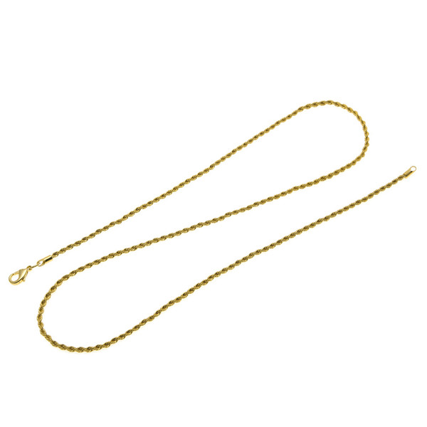 Brand DIY Chains Necklace For Pendant Men/Women Jewelry Gold Color Stainless Steel 3MM Twisted Rope Chain Wholesale