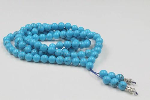 To have a long standing reputation 100% Handmade Tibet Style Vintage Old Turquoise 108 Prayer Beads Necklace 8 mm Eliminate worries