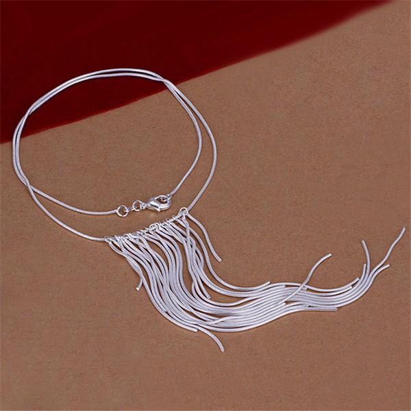 Hot sale Streamlined necklace sterling silver necklace STSN026,brand new fashion 925 silver Chains necklace factory direct sale