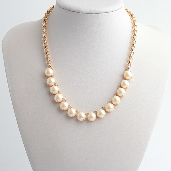 10mm Natural Pearl Strands Necklace 18K Gold Plating Women Sweater Chain Necklace Wedding Pattery Christmas Gifts