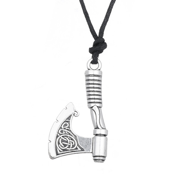 Fishhook Wholesale Fashion Irish Knot Pattern Axe Pendant Necklace and Vintage Amulet Axe Pendant Jewelry Gift